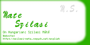 mate szilasi business card